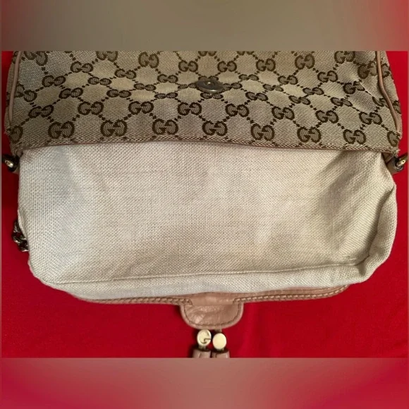 GUCCI Brown & Tan Monogram Canvas and Tan Leather Shoulder Bag (257032.204990) - Picture 8 of 15